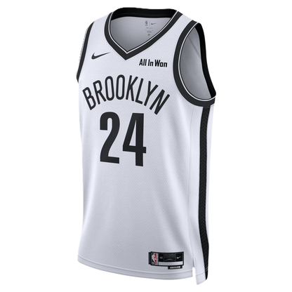 Brooklyn Nets White Association Jersey Cam Thomas #24
