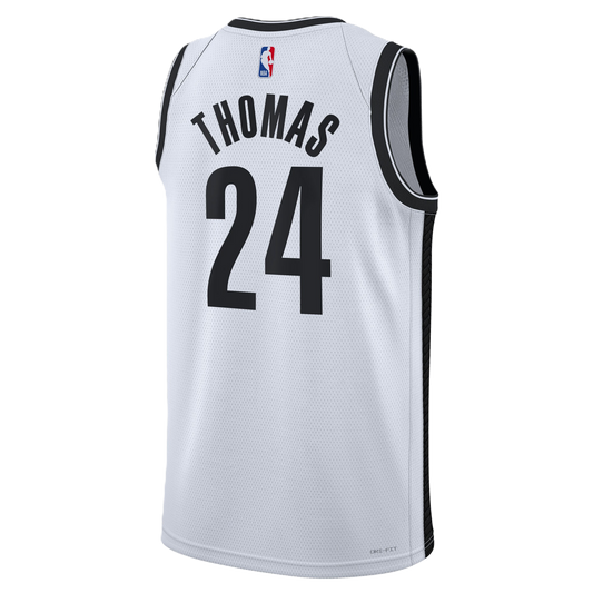 Brooklyn Nets White Association Jersey Cam Thomas #24