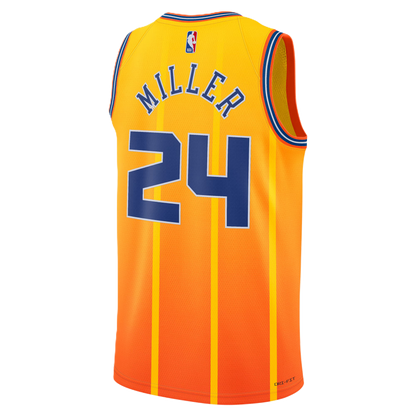 Charlotte Hornets Gold 2025-2026 City Edition Jersey Brandon Miller #24