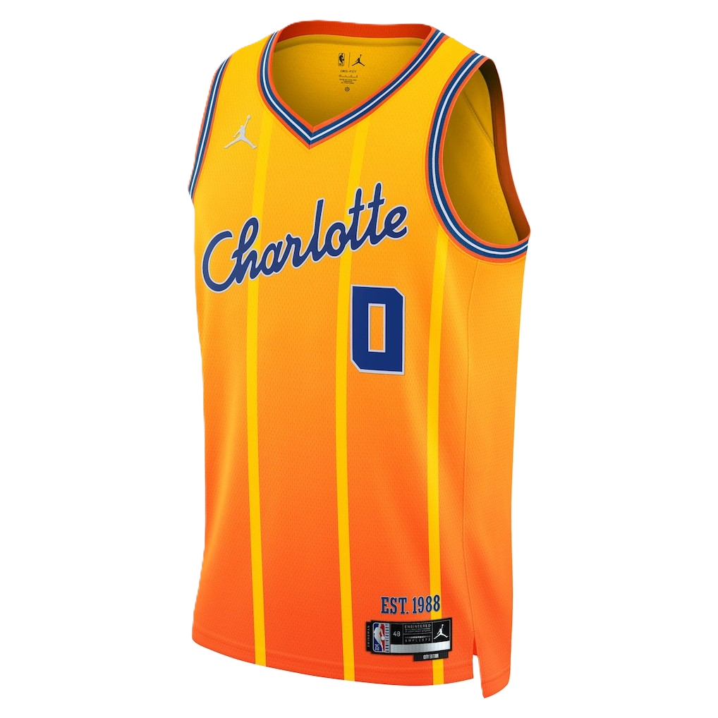 Charlotte Hornets Gold 2025-2026 City Edition Jersey Miles Bridges #0