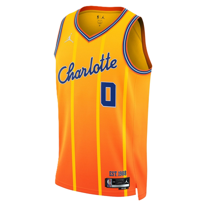 Charlotte Hornets Gold 2025-2026 City Edition Jersey Miles Bridges #0