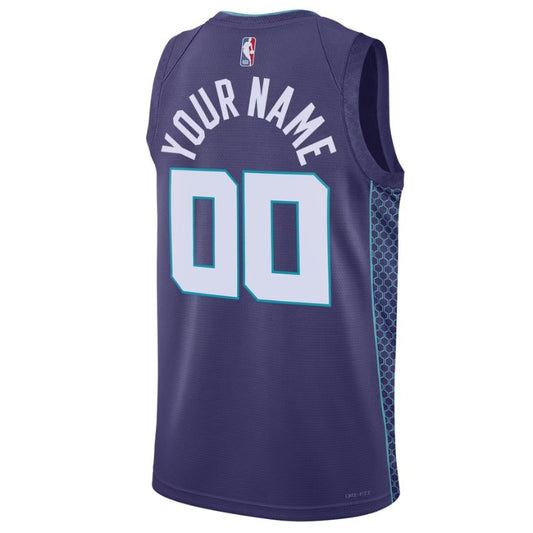 Charlotte Hornets Purple Statement Edition Jersey Custom back