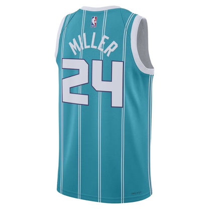 Charlotte Hornets Teal Icon Edition Jersey Brandon Miller #24 back