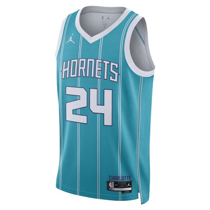 Charlotte Hornets Teal Icon Edition Jersey Brandon Miller #24 front