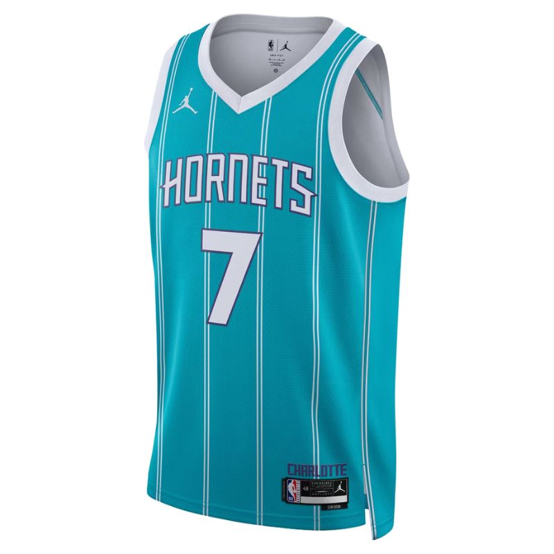 Charlotte Hornets Teal Icon Edition Jersey Kon Knueppel #7 front