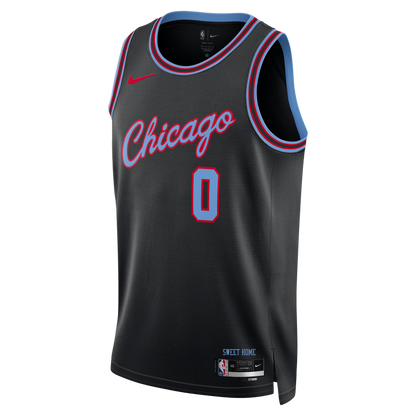 Chicago Bulls Black 2025-2026 City Edition Jersey Coby White #0