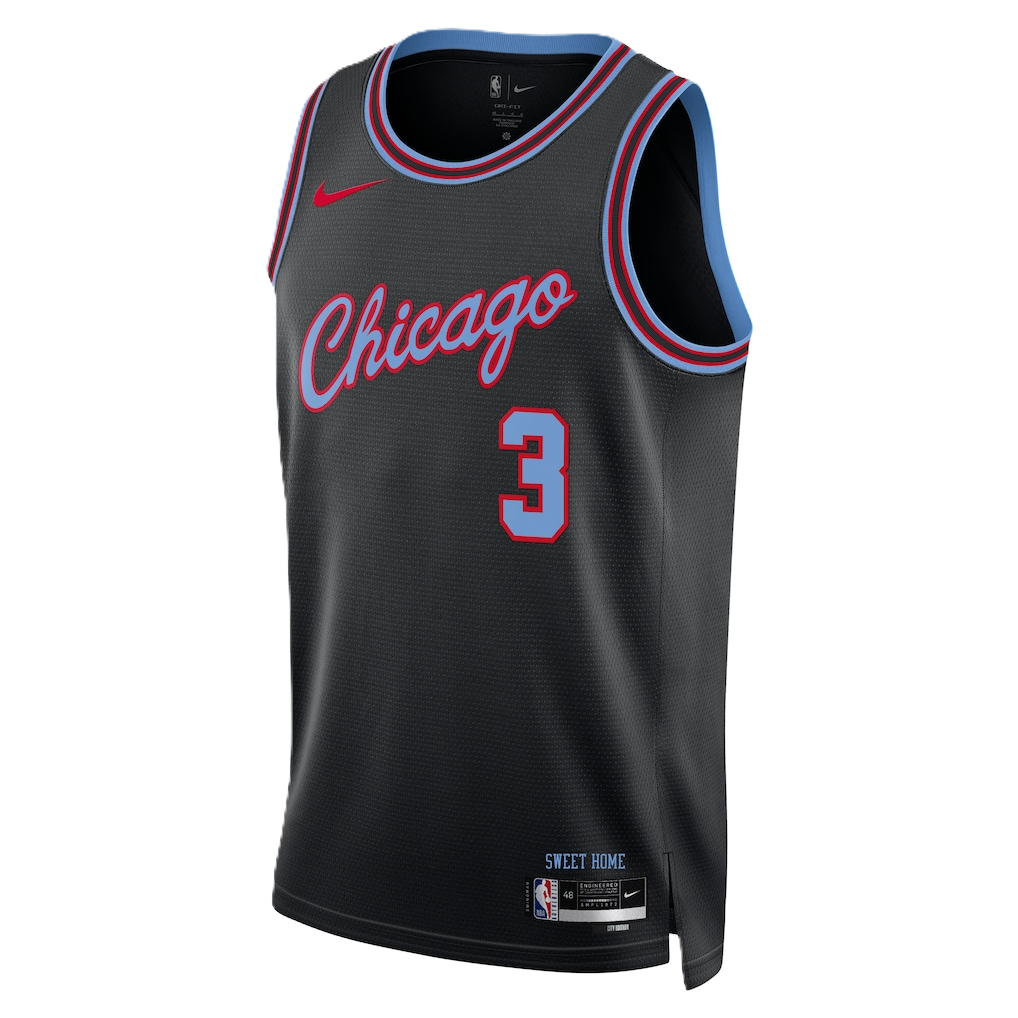 Chicago Bulls Black 2025-2026 City Edition Jersey Josh Giddey #3