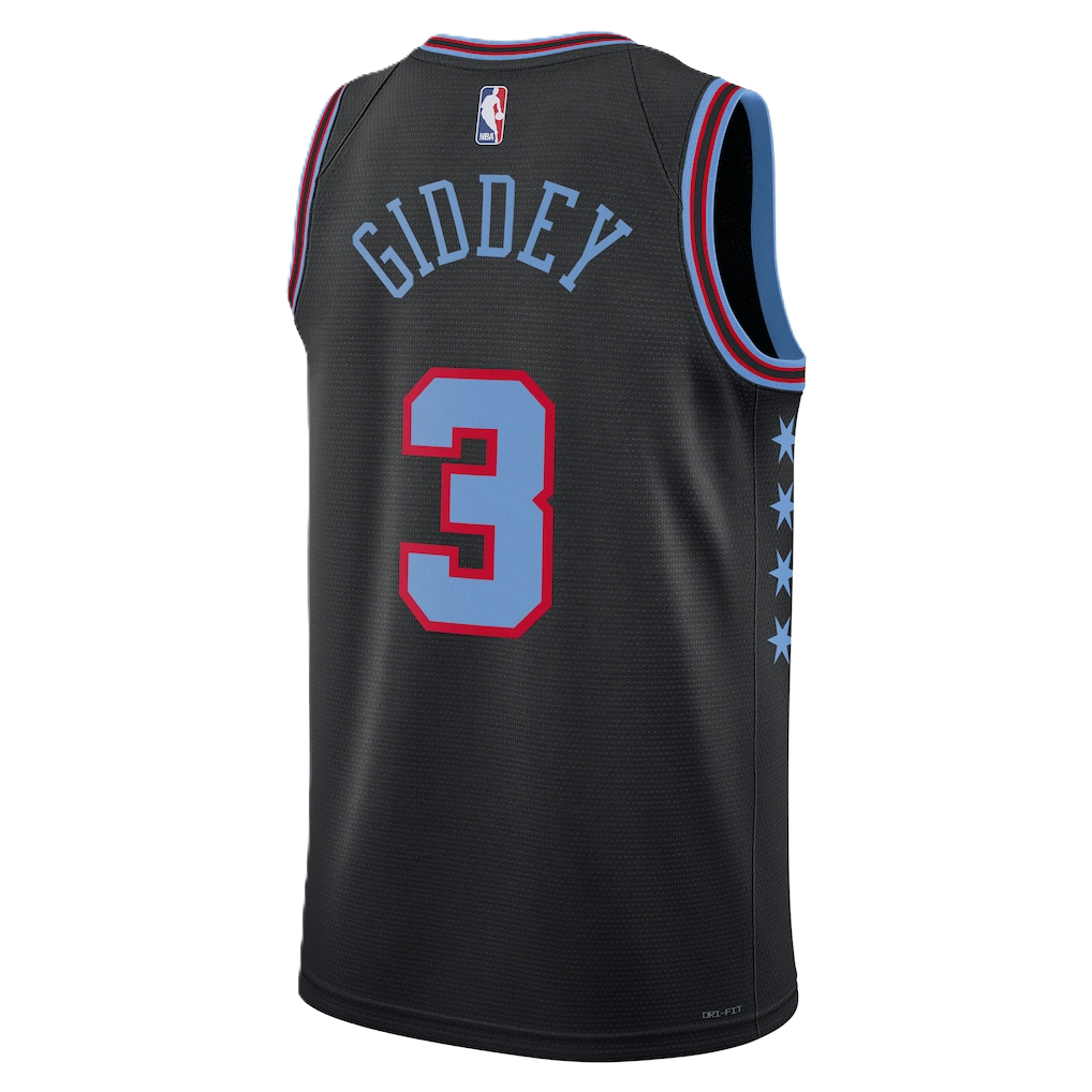 Chicago Bulls Black 2025-2026 City Edition Jersey Josh Giddey #3