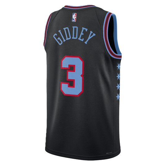 Chicago Bulls Black 2025-2026 City Edition Jersey Josh Giddey #3