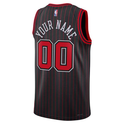 Chicago Bulls Black Statement Edition Jersey Custom back