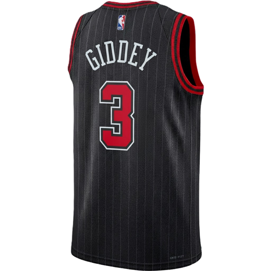Chicago Bulls Black Statement Jersey Zach Josh Giddey #3