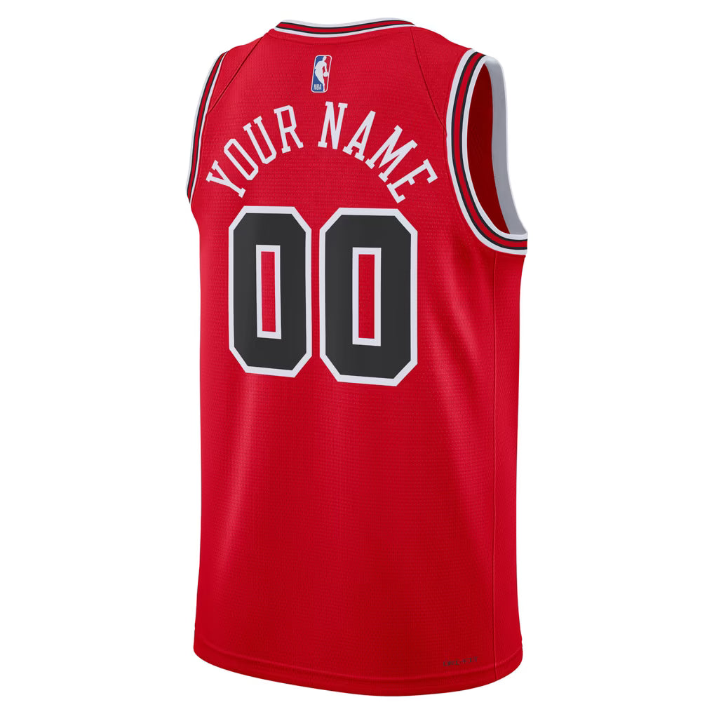 Chicago Bulls Red Icon Edition Jersey Custom back