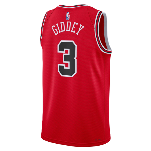 Chicago Bulls Red Icon Jersey Zach Josh Giddey #3