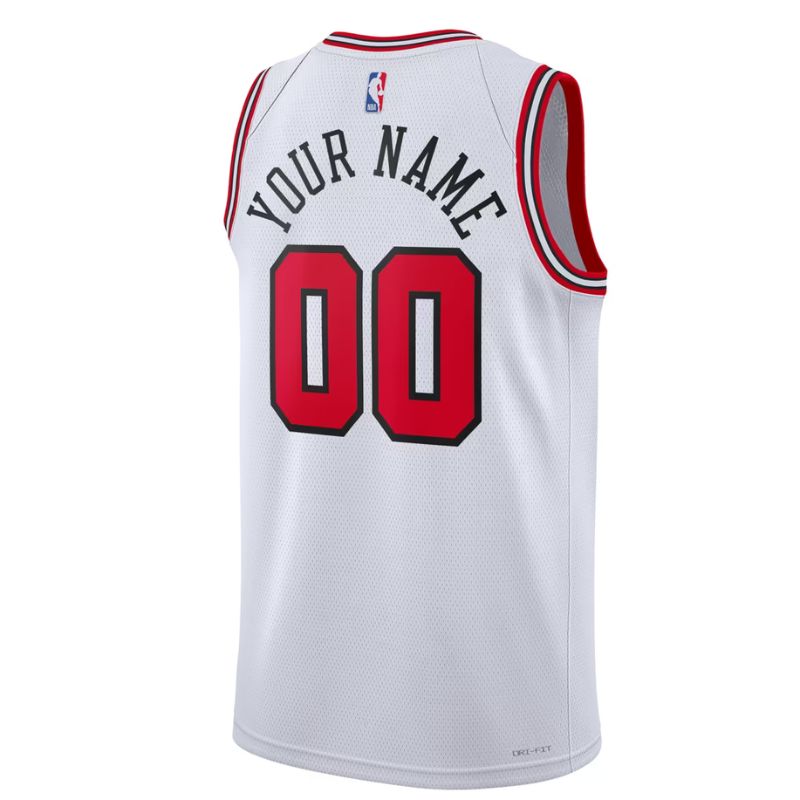 Chicago Bulls White Association Edition Jersey Custom back