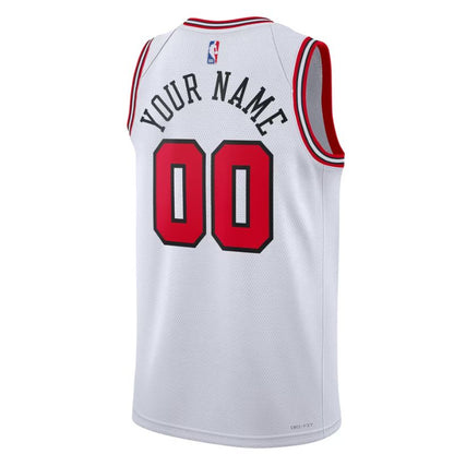 Chicago Bulls White Association Edition Jersey Custom back