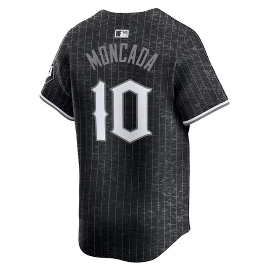 Chicago White Sox Black Jersey Moncada #10 back