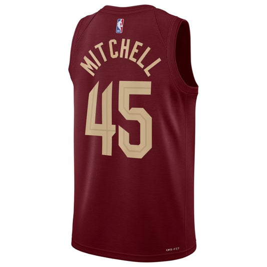 Cleveland Cavaliers Wine Icon Jersey Donovan Mitchell #45 back