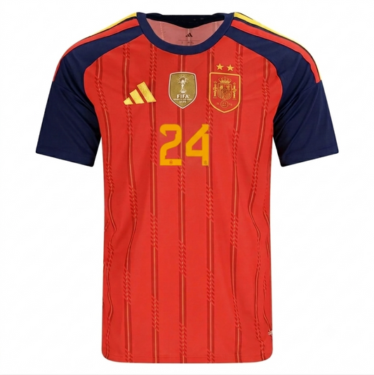 Spain 2026 Home Jersey Cucurella #24 - 2 Stars