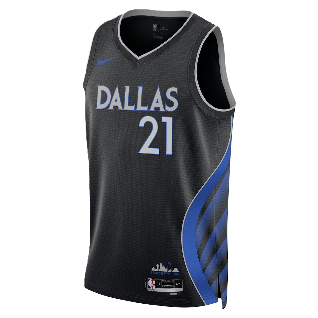 Dallas Mavericks Black 2025-2026 City Edition Jersey Daniel Gafford #21