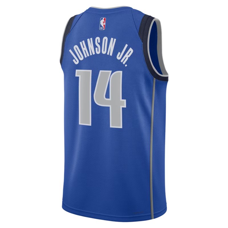 Dallas Mavericks Blue Icon Edition Jersey Morez Johnson Jr. #14 back