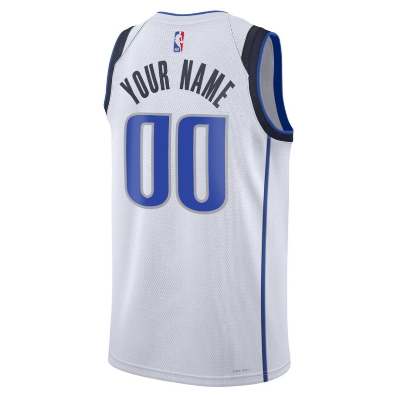 Dallas Mavericks White Association Edition Jersey Custom back