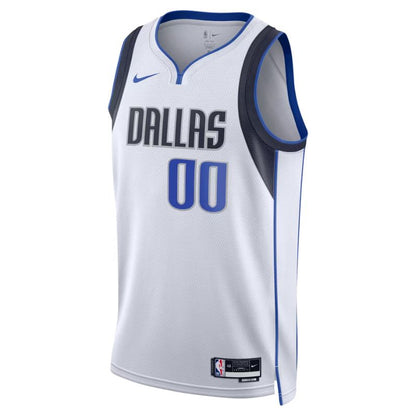 Dallas Mavericks White Association Edition Jersey Custom front