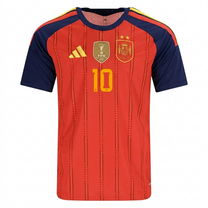 Spain 2026 Home Jersey Dani Olmo #10  - 2 Stars