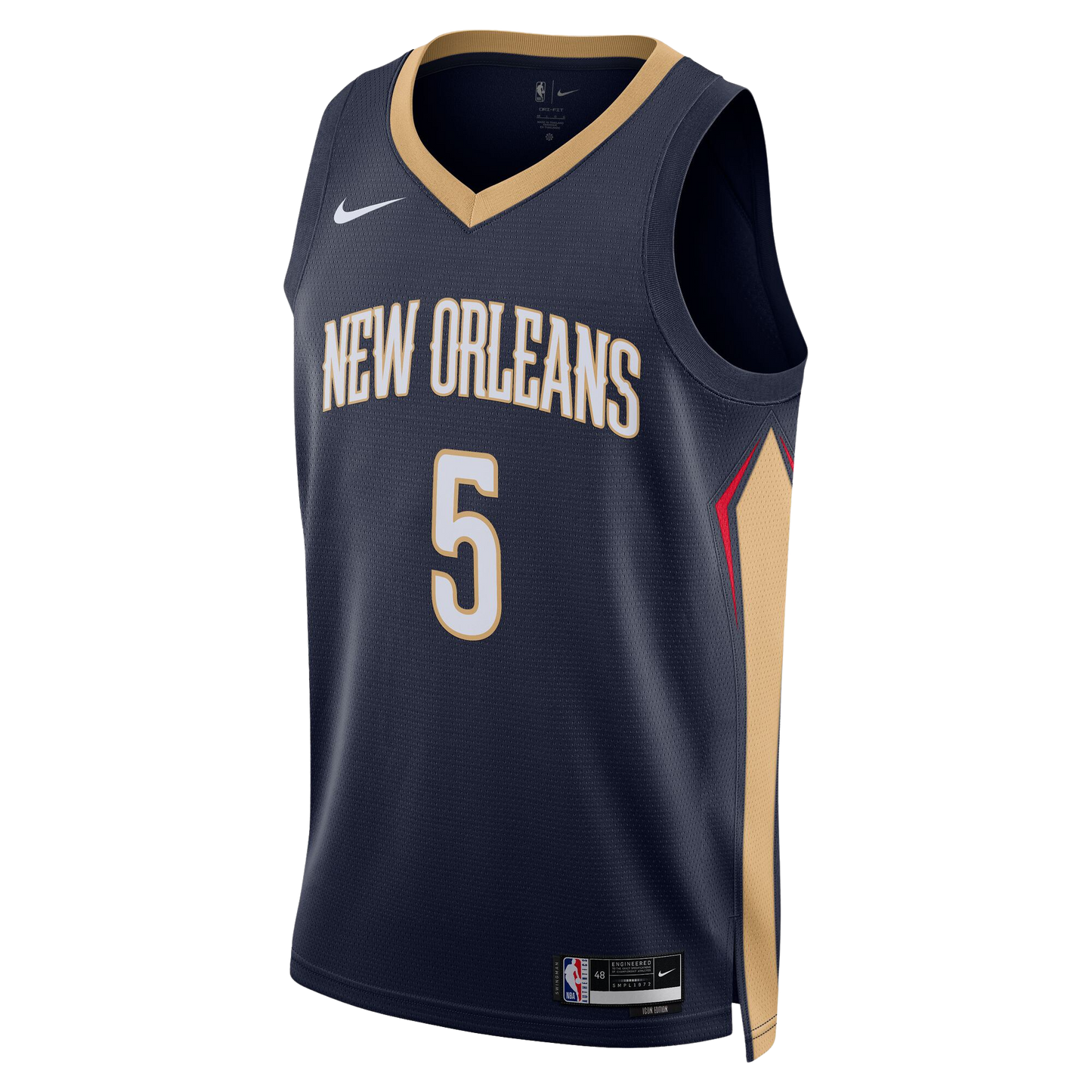 New Orleans Pelicans Navy Icon Jersey Dejounte Murray #5