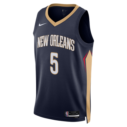 New Orleans Pelicans Navy Icon Jersey Dejounte Murray #5