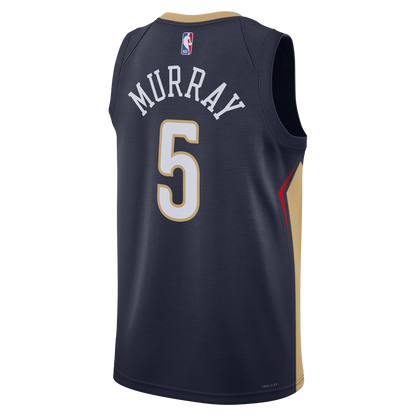 New Orleans Pelicans Navy Icon Jersey Dejounte Murray #5