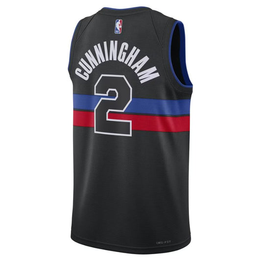 Detroit Pistons Black Statement Jersey Cade Cunningham #2 back