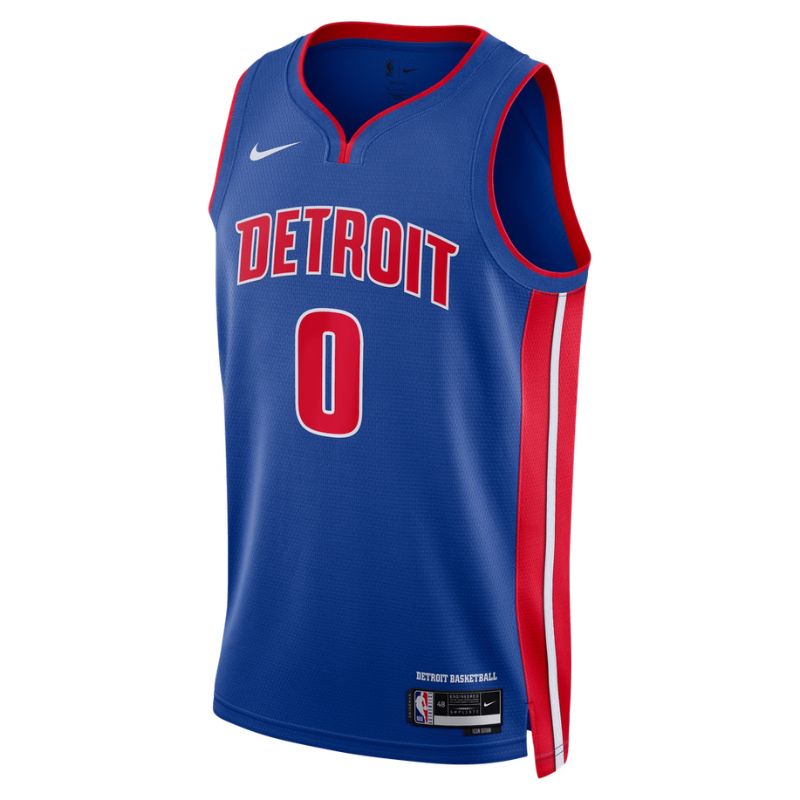 Detroit Pistons Blue Icon Jersey Jalen Duren #0 front