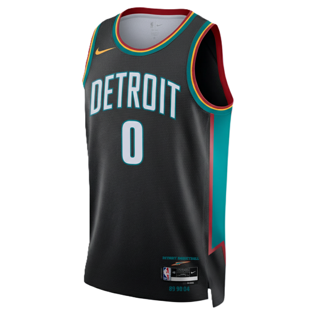 Detroit Pistons Charcoal 2025-2026 City Edition Jersey Jalen Duren #0