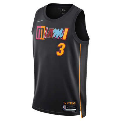 Miami Heat Black Mashup Jersey Dwyane Wade #3