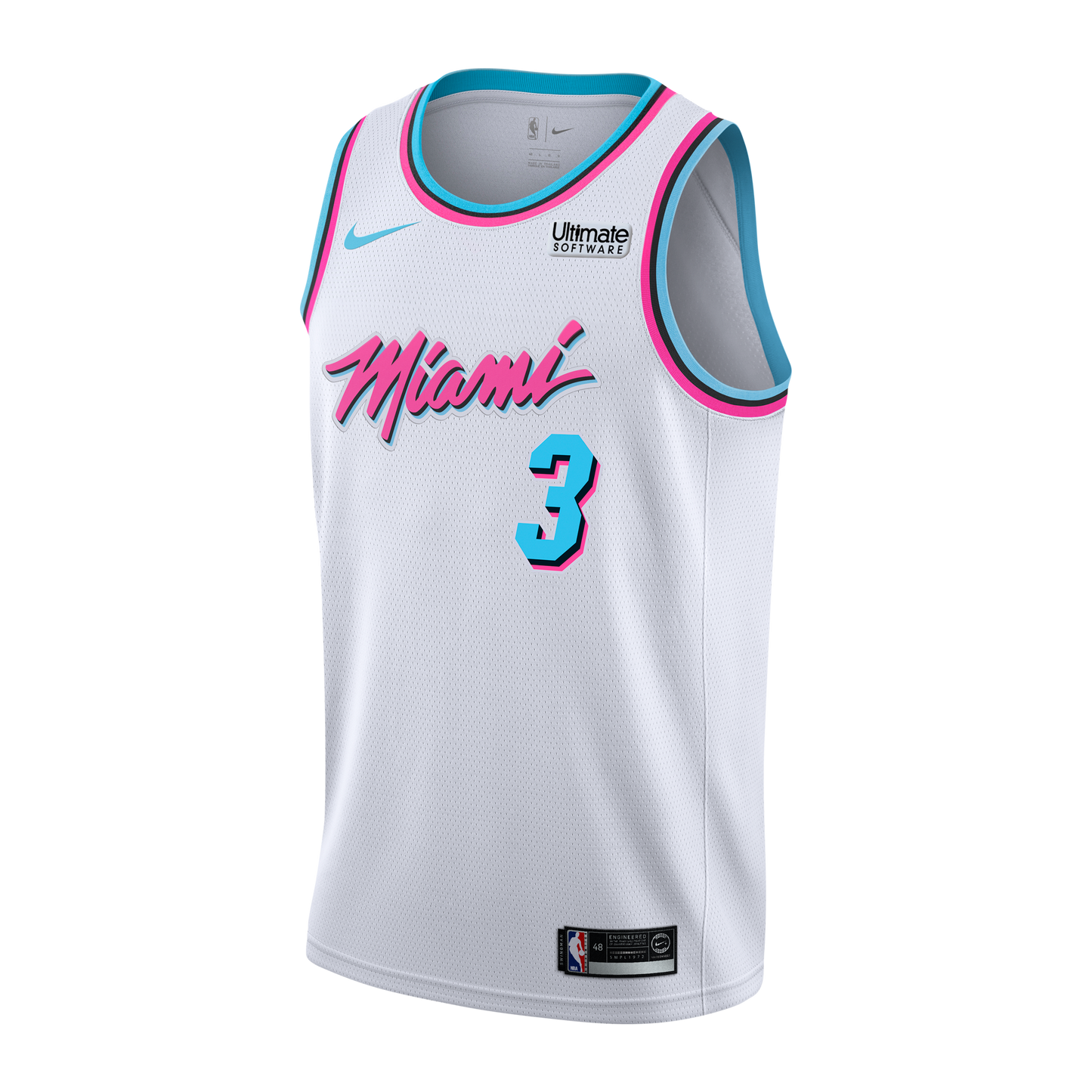 Miami Heat White Original Vice Jersey Dwyane Wade #3