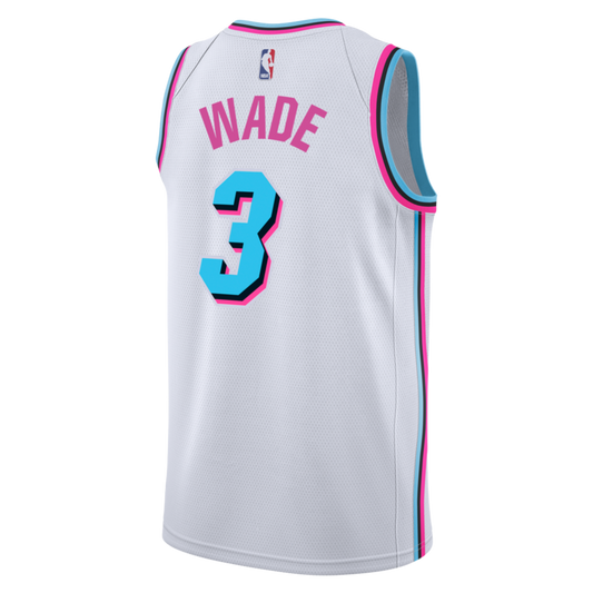 Miami Heat White Original Vice Jersey Dwyane Wade #3