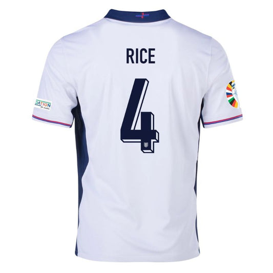 England 2024 Home Jersey Rice #4 back