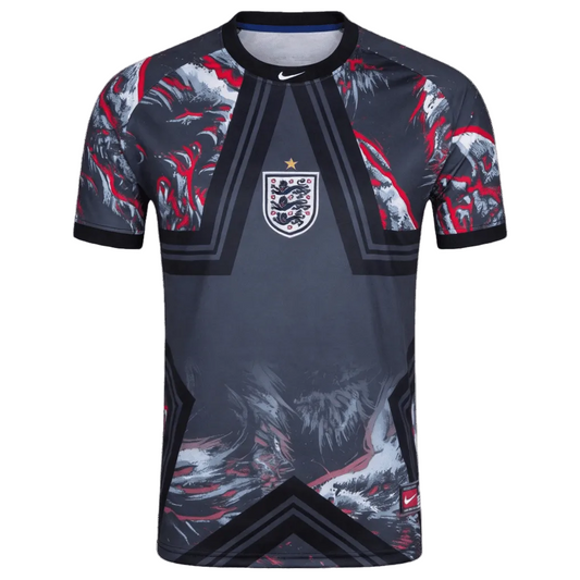 England Soccer jersey with a star patterned design on a white background