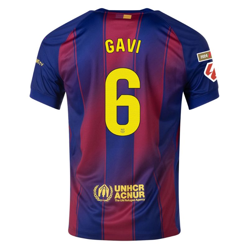FC Barcelona 2025/26 Home Jersey Gavi #6 - Blue/Red back