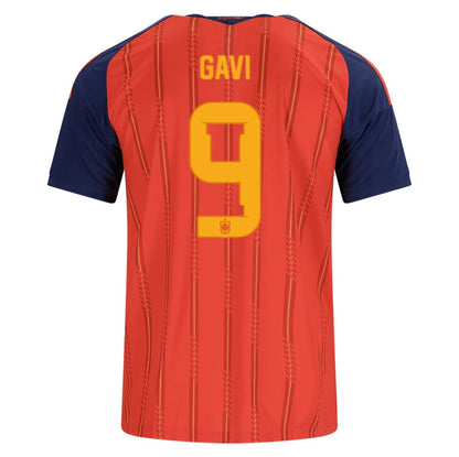 Spain 2026 Home Jersey Gabi #9  - 2 Stars