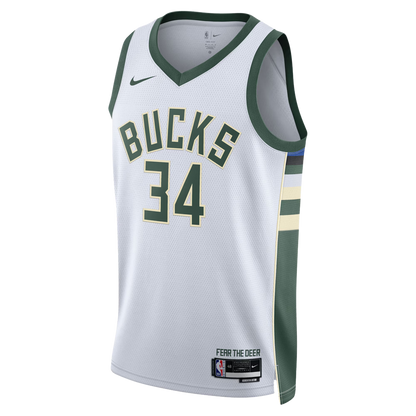 Milwaukee Bucks White Association Jersey Giannis Antetokounmpo #34