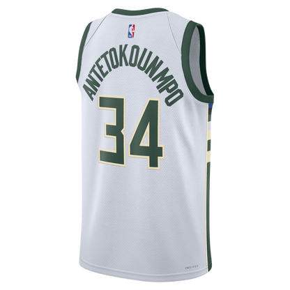 Milwaukee Bucks White Association Jersey Giannis Antetokounmpo #34