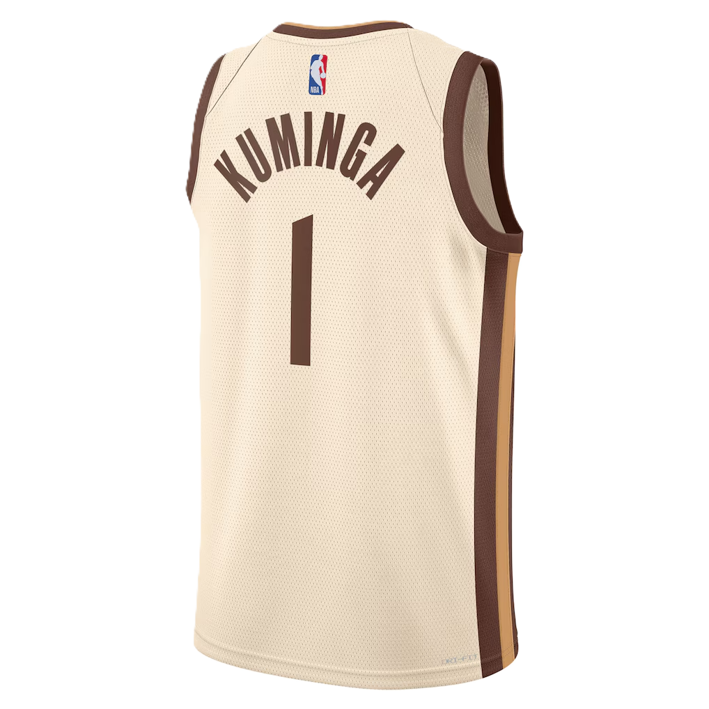 Golden State Warriors Tan 2025-2026 City Edition Jersey Jonathan Kuminga #1