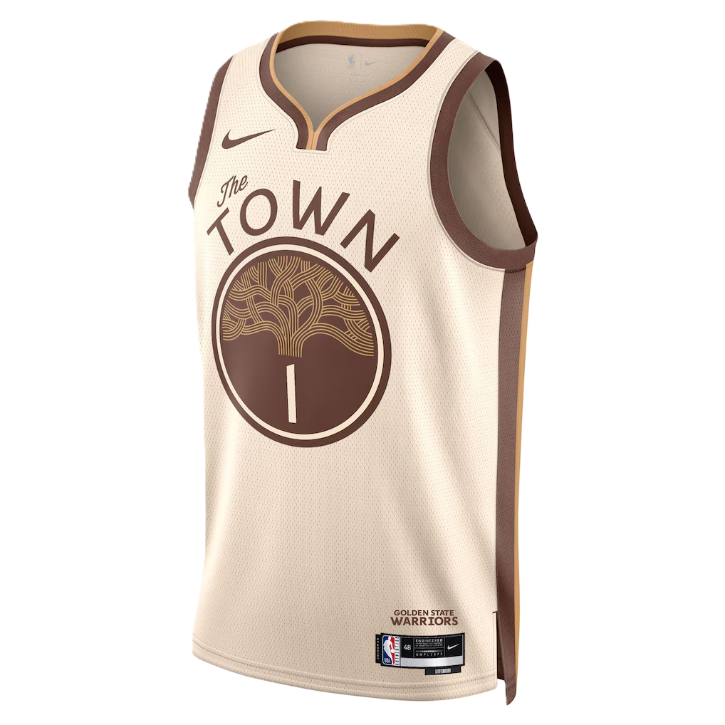 Golden State Warriors Tan 2025-2026 City Edition Jersey Jonathan Kuminga #1