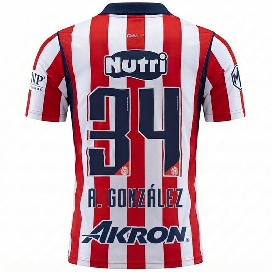 Chivas De Guadalajara 26/27 Home Jersey A. González #34