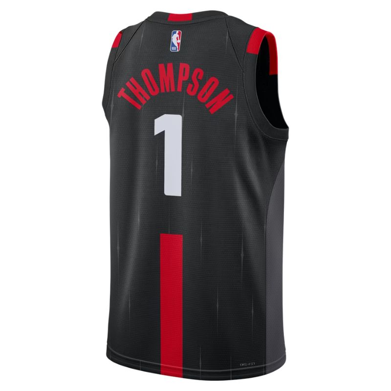 Houston Rockets Black Statement Edition Jersey Amen Thompson #1 back