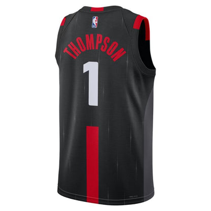 Houston Rockets Black Statement Edition Jersey Amen Thompson #1 back