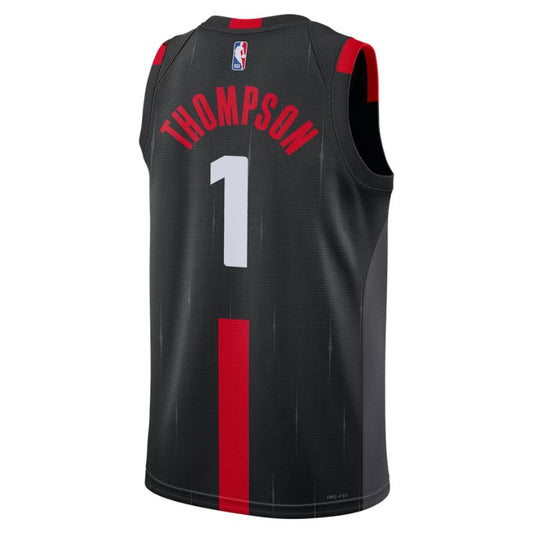 Houston Rockets Black Statement Edition Jersey Amen Thompson #1 back