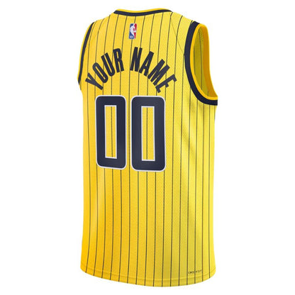 Indiana Pacers Gold Statement Jersey Custom back