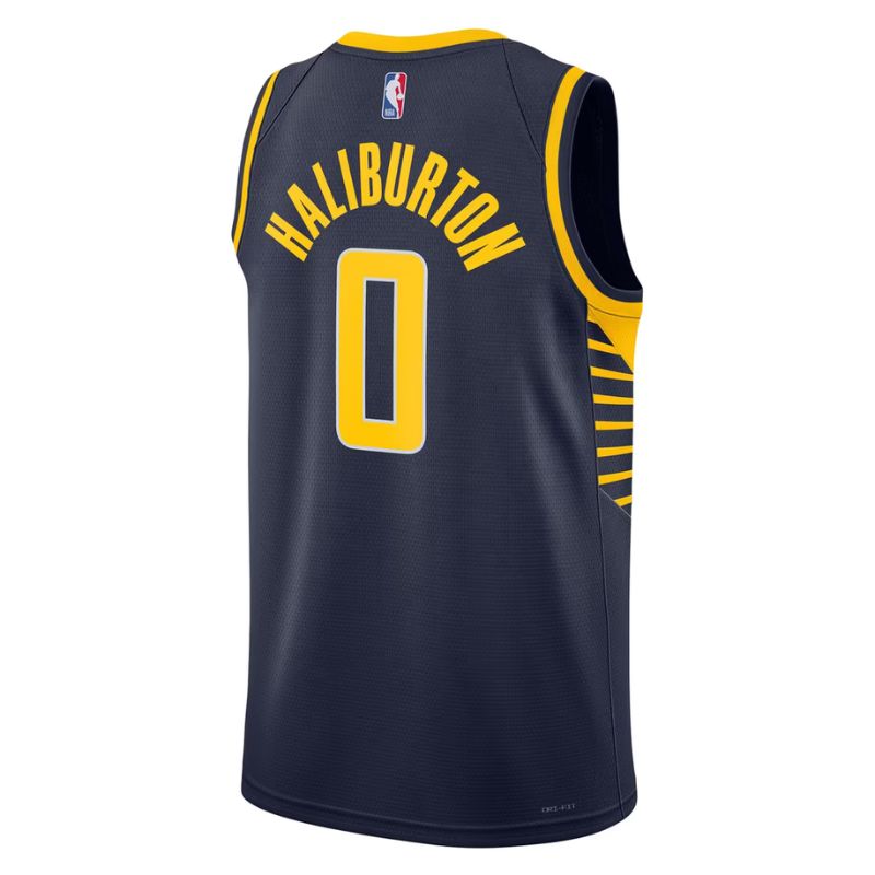 Indiana Pacers Navy Icon Edition Jersey Tyrese Haliburton #0 back